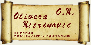 Olivera Mitrinović vizit kartica